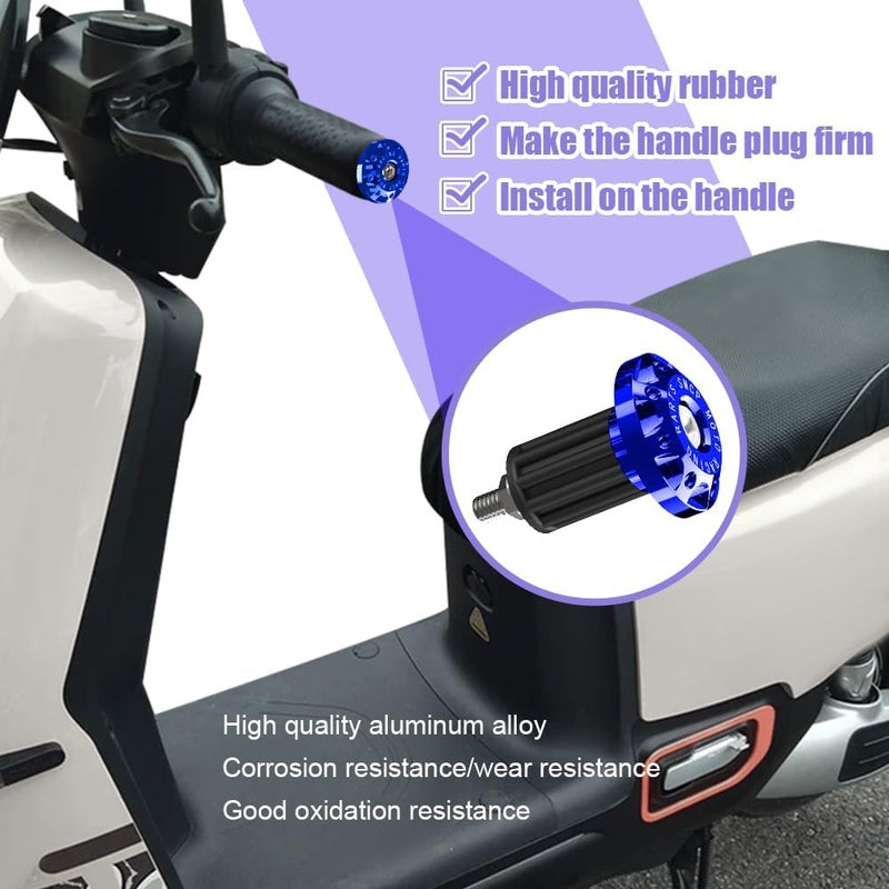 Lecctso 2PCS Universal Motorcycle Bar End Plug, Aluminum Alloy Handlebar Grip End Caps, 7/8" 22mm Moto Grips Ends Replacement for Kawasaki, Suzuki, Yamaha, Ducati - Image 4